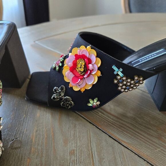 Verace Embellished Black Women's Heels size 40 new - Picture 8 of 12